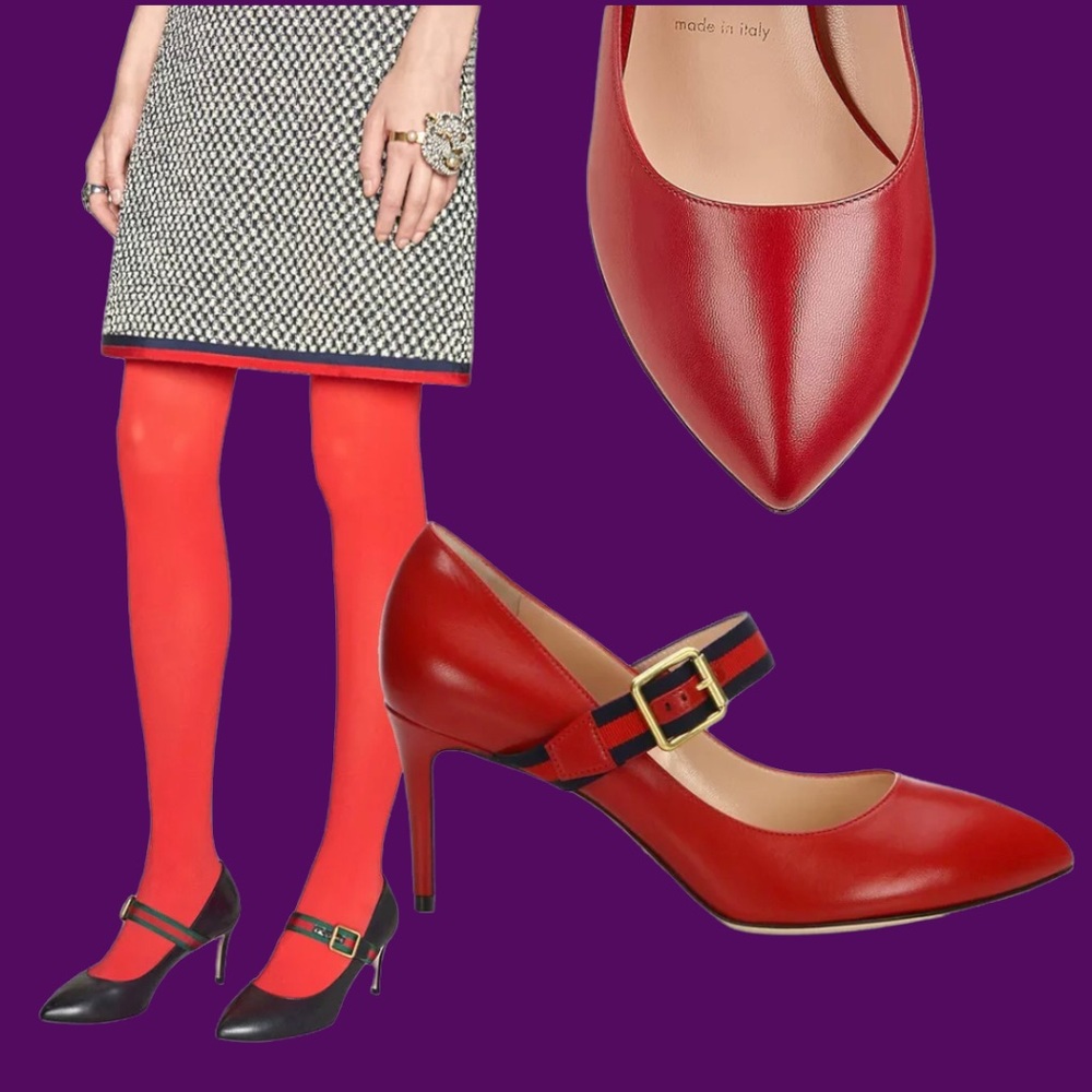 GUCCI GANG! 
Sylvie Red Leather Mary Jane Size 36 Pumps